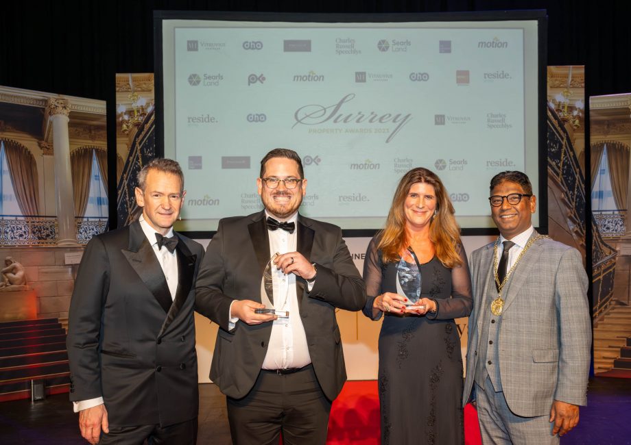 a picture of all the winners of Property Professionals of the year award the Surrey Property Awards 2023