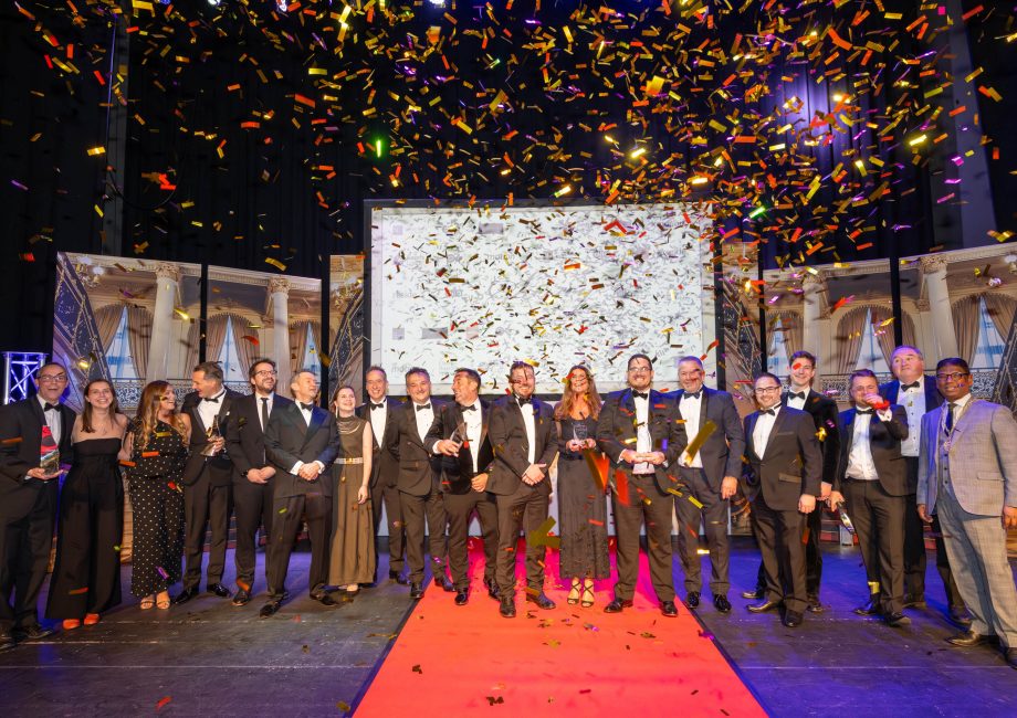 a picture of all the winners on stage at the Surrey Property Awards 2023
